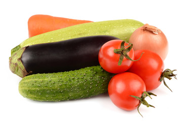 Vegetables on a white background