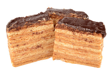 honey cake with chocolate