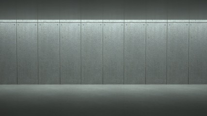 Empty concrete room, 3 d render