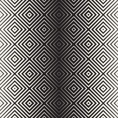 Trendy Monochrome Line Lattice. Vector Seamless Black and White Pattern.