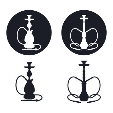 Hookah icons set