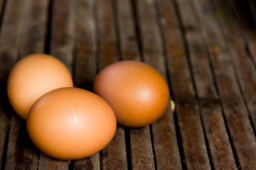 still life fresh egg on old wood
