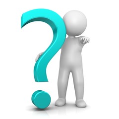 question mark stickman 3d turquoise cyan aqua 