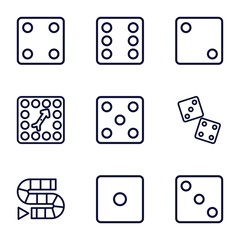 Set of 9 dice outline icons