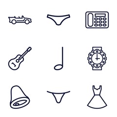 Set of 9 classic outline icons