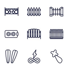 Set of 9 seamless outline icons