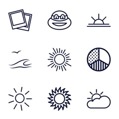Set of 9 sunset outline icons