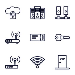 Set of 9 access outline icons
