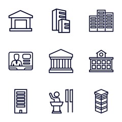 Set of 9 government outline icons