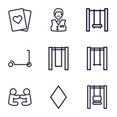 Set of 9 playing outline icons