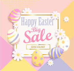 Happy Easter big sale banner.