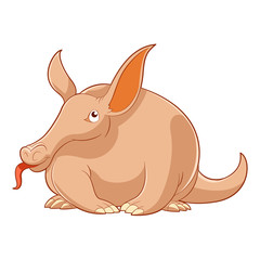 Cartoon smiling Aardvark