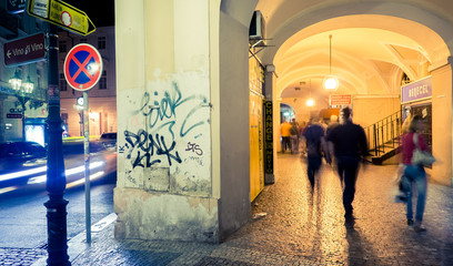 Prague Alley at Night