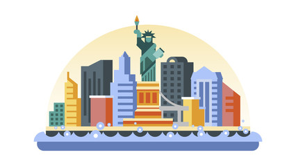 USA icon in flat style