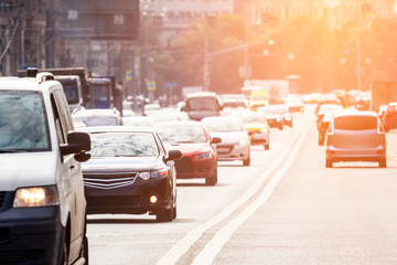 Close-up of the road with traffic