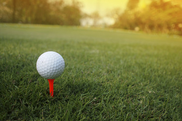 Golf ball on tee