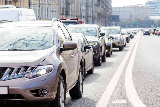 Close-up of the road with traffic