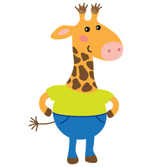 Fototapeta na wymiar Cute cartoon giraffe