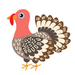 Cute cartoon turkey