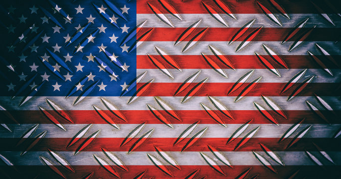 USA national flag background in vintage style