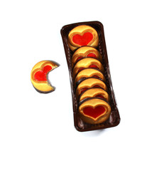 cookie with a heart, symbol of love, Valentine's Day, isolated