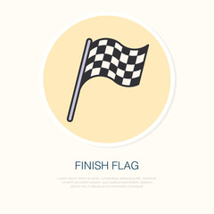 Checkered flags vector line icon. Speed automobile, racing car logo, driving lessons sign. Auto championship illustration.