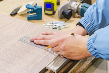 Assembling of furniture for kitchen