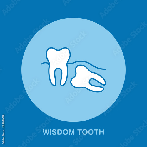 symbol tooth wisdom of wisdom line Dentist, Vector: orthodontics Dental icon. tooth surgery,