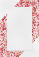 background with a pattern of orange roses and space for text