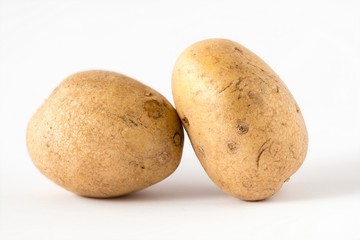 Potato isolated on white background close up