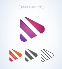 Vector abstract play button logo. Can be used as an app icon and company corporate identity.
