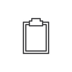Clipboard empty line icon, outline vector sign, linear style pictogram isolated on white. Symbol, logo illustration. Editable stroke. Pixel perfect