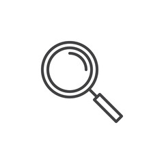 Magnifying glass line icon, outline vector sign, linear style pictogram isolated on white. Search, find symbol, logo illustration. Editable stroke. Pixel perfect