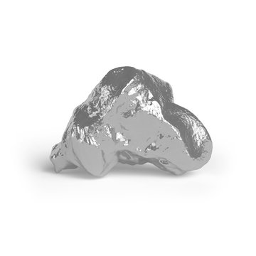 Silver Nugget. 3d Render