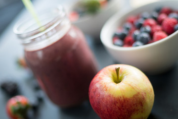 Blurred apple smoothie