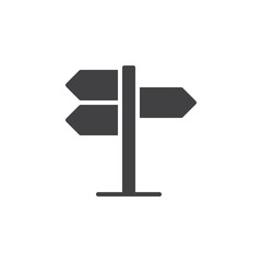 Signpost, pointer icon vector, filled flat sign, solid pictogram isolated on white. Symbol, logo illustration. Pixel perfect