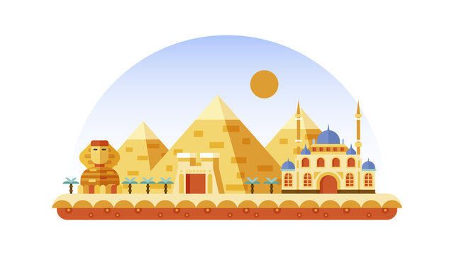 Egypt icon in flat style