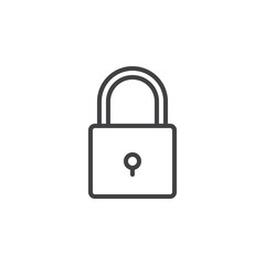 Lock, password line icon, outline vector sign, linear style pictogram isolated on white. Symbol, logo illustration. Editable stroke. Pixel perfect