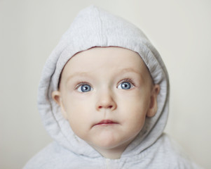 cute baby sad. Portrait of a boy close up