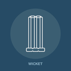 Cricket vector line icon. Wicket and bails logo, equipment sign. Sport competition illustration.