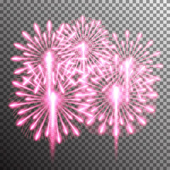 isolated realistic vector fireworks