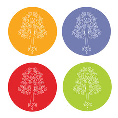Set of tree icons. Vector art