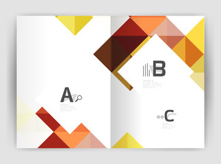 Modern minimalistic geometrical square business leaflet template