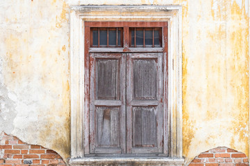 Old window and wall background.