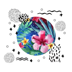 Crédence de cuisine en verre imprimé Impressions graphiques Abstract tropical summer poster design in minimal style.