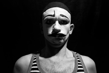 Funny portrait of theatrical mime