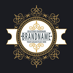 premium monogram Flourishes calligraphic logo template,elegant linear emblem ,business sign,boutique logo , luxury insignia,vector illustration