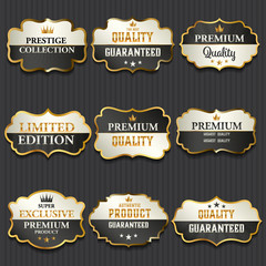 Luxury premium golden labels collection,vector illustration