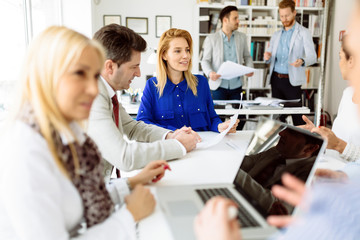 Fototapeta premium Succeful business partners brainstormin