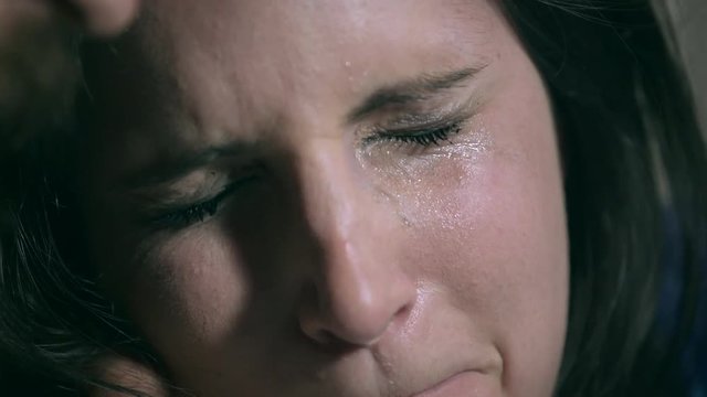 sad and desperate woman face  crying